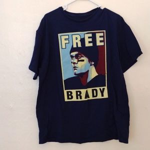 Navy Blue Short Sleeve Free Brady Jersey Fits Like Size L